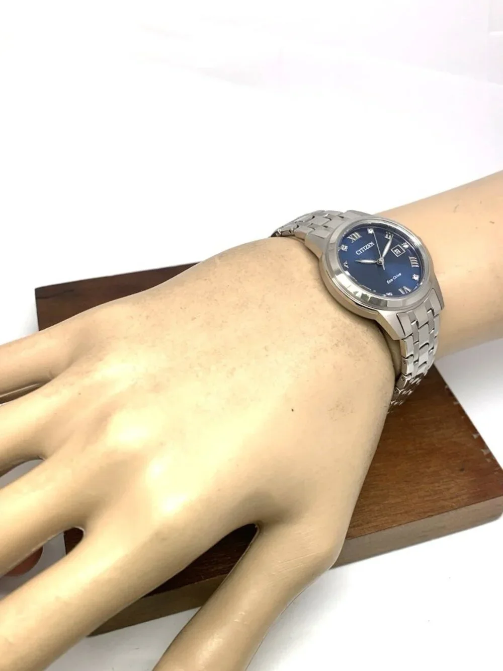 Citizen Women's Watch FE1240-57L Eco Drive Blue Dial Gemmed Silver Steel 29mm